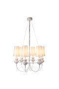 Lampa wisząca QUEEN-6 biała