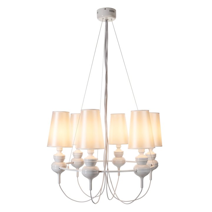 Lampa wisząca QUEEN-6 biała