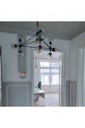 Lampa wisząca ASTRIFERO-10 transparentno czarna 90 cm