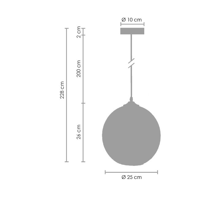 Lampa wisząca LOVE BOMB szara 25 cm