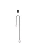 Lampa wisząca LOOP czarna 123 cm z białymi kloszami - nowoczesna do salonu