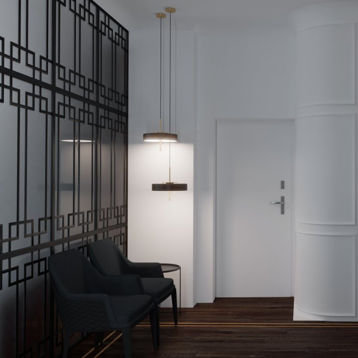 Lampa wisząca ARTDECO czarno - złota 35 cm do salonu