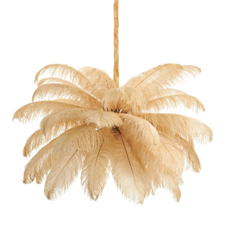Lampa wisząca EMU pióra beżowe 100 cm