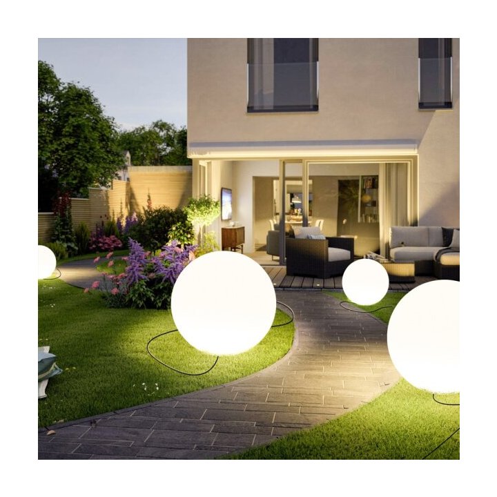 Lampa ogrodowa kula BALL L biała 60 cm