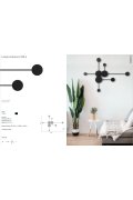 Lampa ścienna CLEX - 6 LED czarna 89 cm