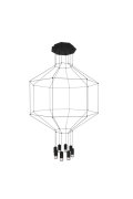 Lampa wisząca LINEA-8 czarna 80 cm