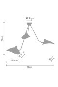Lampa wisząca CRANE-3P czarna
