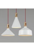 Lampa wisząca NORDIC WOODY biało drewniana 35 cm