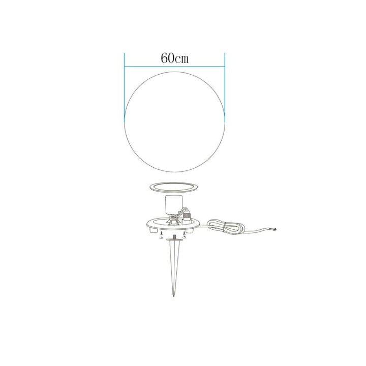 Lampa ogrodowa kula BALL L biała 60 cm