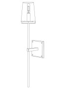 Lampa ścienna CLASSICO złota szklany klosz 62 cm
