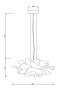 Lampa wisząca PEONY biała 50 cm - nowoczesna lampa sufitowa do salonu