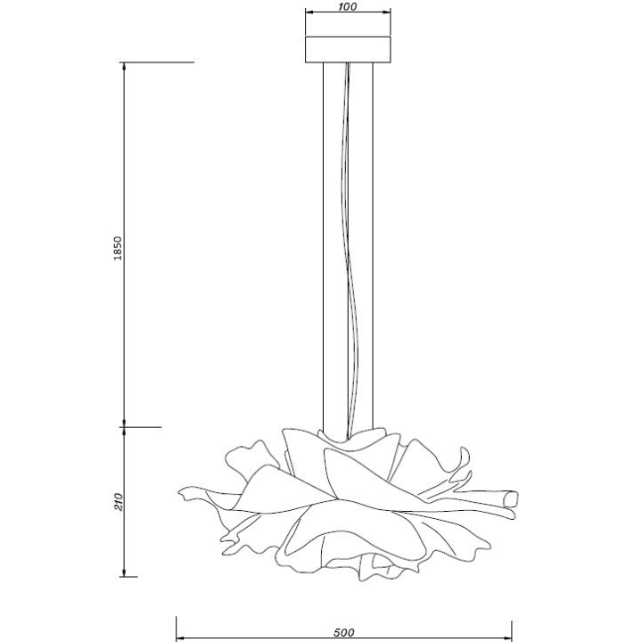 Lampa wisząca PEONY biała 50 cm - nowoczesna lampa sufitowa do salonu