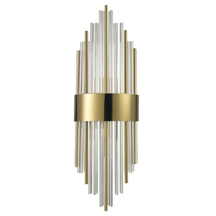 Lampa ścienna DRACO-S kryształowa złota 45 cm - styl glamour