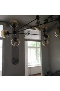 Lampa wisząca ASTRIFERO-10 transparentno czarna 90 cm