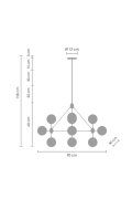 Lampa wisząca ASTRIFERO-10 transparentno czarna 90 cm
