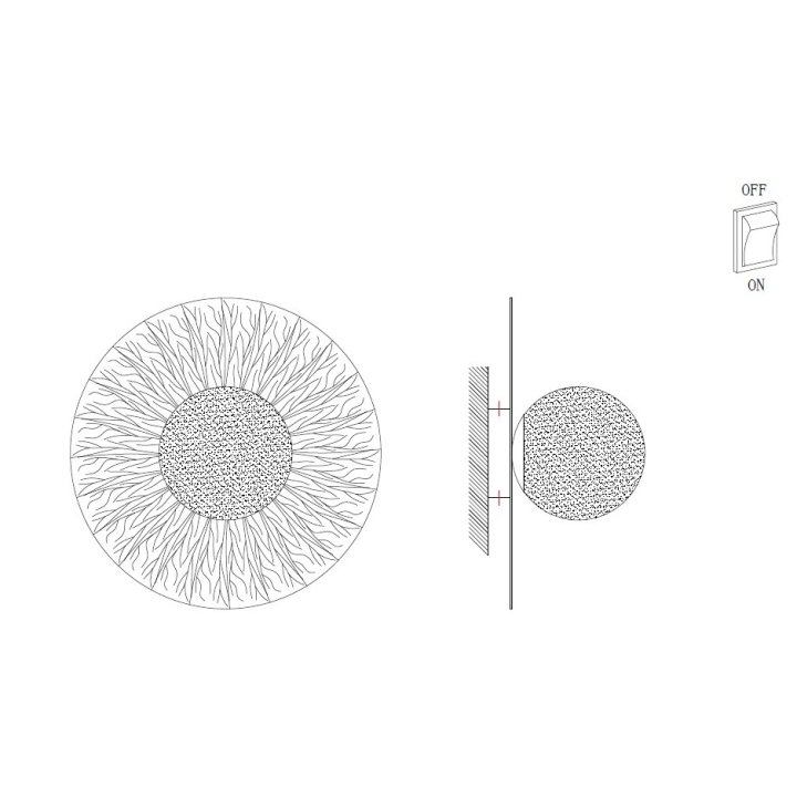 Lampa ścienna SUN L złota 40 cm
