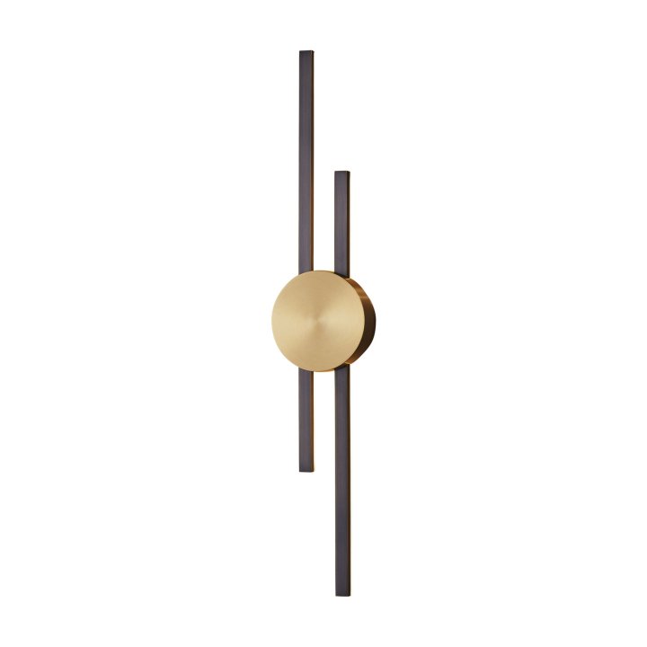 Lampa ścienna LED CENTRO czarny i mosiądz 64 cm - elegancki kinkiet