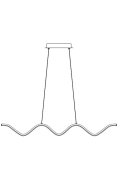 Lampa wisząca ZIGZAG LED czarna 90 cm