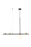 Lampa wisząca MODERNO czarna z białymi kulami 80 cm - do salonu, jadalni i biura