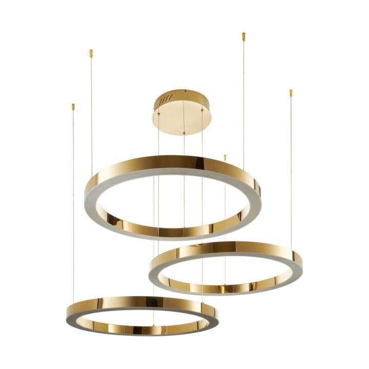 Lampa wisząca CIRCLE 40+60+80 LED złoty połysk na 1 podsufitce