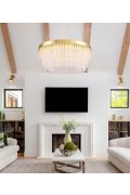 Lampa wisząca GLORIA LED kryształowa złota 60 cm