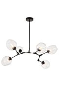 Lampa wisząca MODERN ORCHID-6 bursztynowo czarna 130 cm