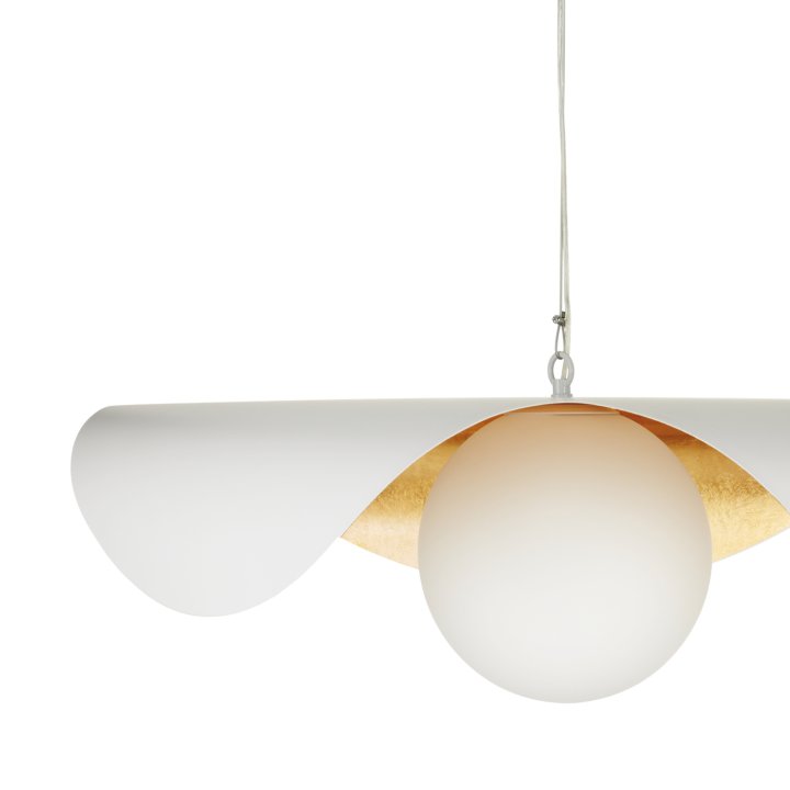 Lampa wisząca ENZO biało złota 60 cm