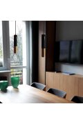 Lampa wisząca GOLDEN PIPE-1 czarno złota 5 cm