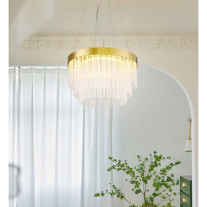 Lampa wisząca GLORIA LED kryształowa złota 40 cm
