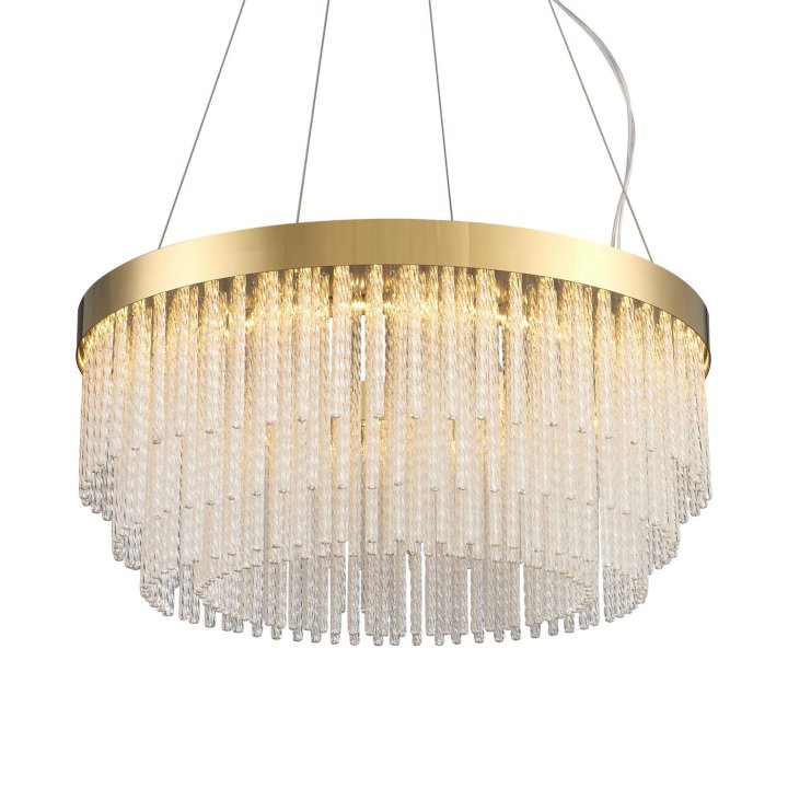 Lampa wisząca GLORIA LED kryształowa złota 60 cm