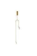Lampa wisząca LOOP złota 123 cm z białymi kloszami - nowoczesna do salonu