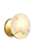Lampa ścienna MARMO biały marmur i mosiądz 20cm