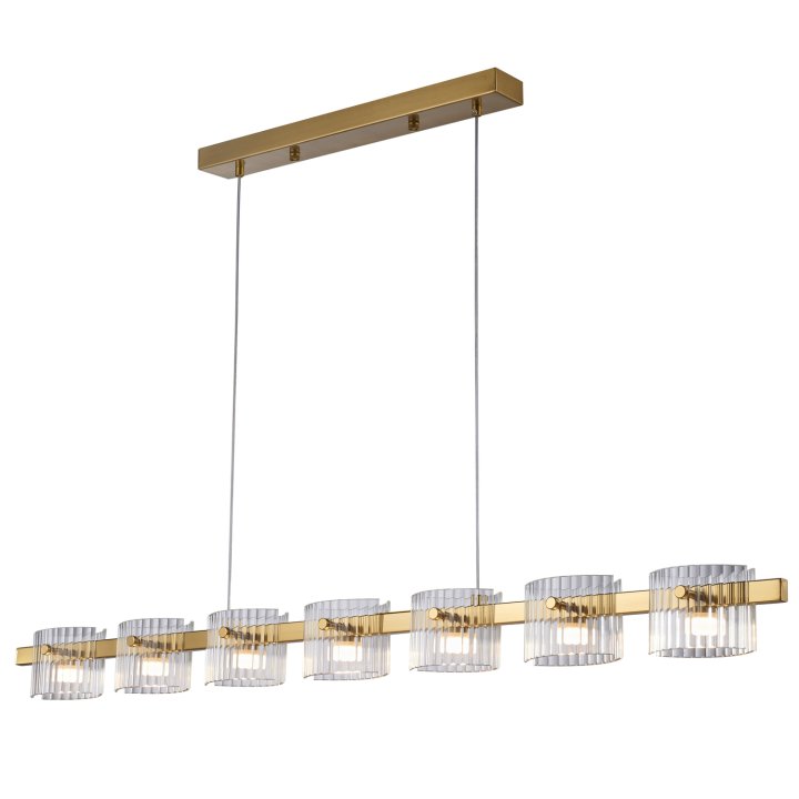 Lampa wisząca LED BACCIO złota 120 cm - nowoczesna lampa nad stół i wyspę