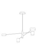 Lampa wisząca CLEX - 4P LED czarna 100 cm
