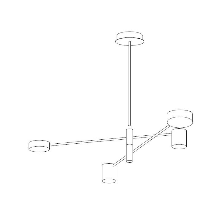 Lampa wisząca CLEX - 4P LED czarna 100 cm