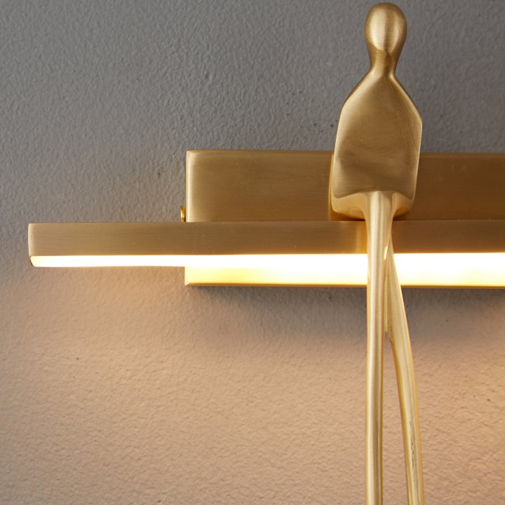 Lampa ścienna led AMICI złota 31 cm