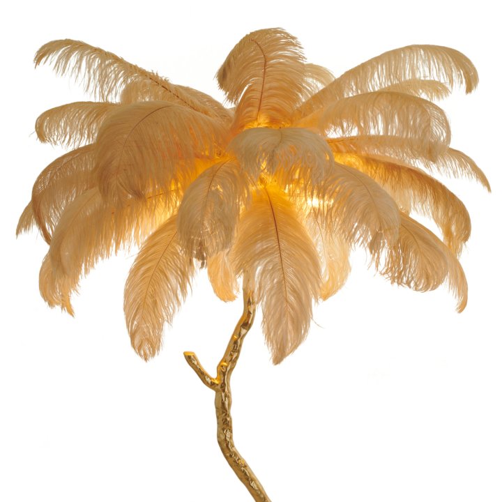 Lampa podłogowa EMU pióra beżowe 150 cm