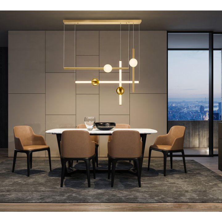 Lampa wisząca O-LINE LED 93 cm mosiądz