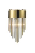Lampa ścienna DRACO-S kryształowa złota 45 cm - styl glamour