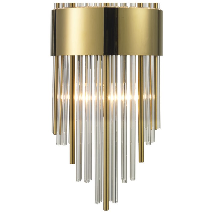 Lampa ścienna DRACO-S kryształowa złota 45 cm - styl glamour