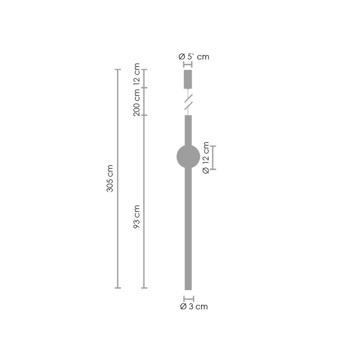 Lampa wisząca O-LINE LED 93 cm czarna