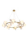 Lampa wisząca CHIC biało złota 105 cm - nowoczesna lampa do salonu