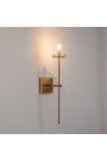 Lampa ścienna CLASSICO złota szklany klosz 62 cm