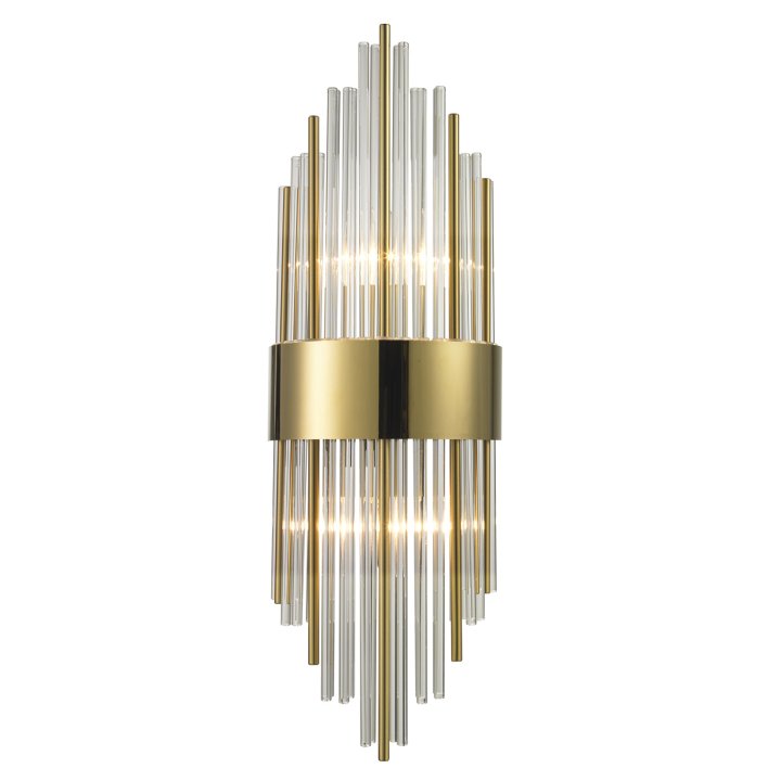Lampa ścienna DRACO-S kryształowa złota 45 cm - styl glamour