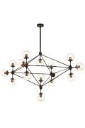 Lampa wisząca ASTRIFERO-15 bursztynowo czarna 110 cm