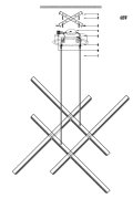 Lampa wisząca CRISS CROSS LED złota 78 cm