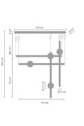 Lampa wisząca O-LINE L-4 LED mosiądz 110 cm