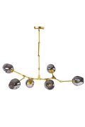 Lampa wisząca MODERN ORCHID-6 złoto szara 130 cm