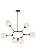 Lampa wisząca MODERN ORCHID-6 bursztynowo czarna 130 cm