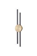 Lampa ścienna LED CENTRO czarny i mosiądz 64 cm - elegancki kinkiet